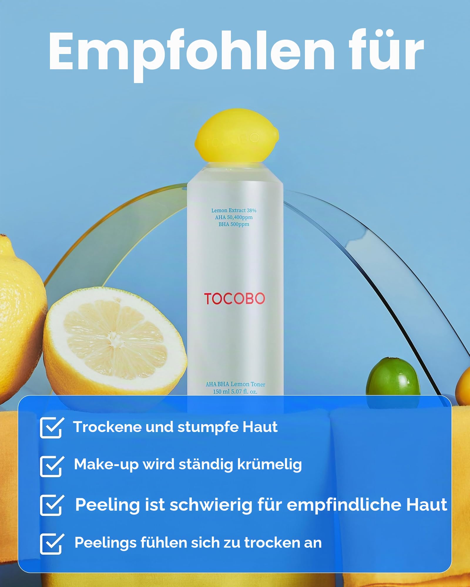 TOCOBO AHA BHA Lemon Toner Gesichtswasser 150 ml Peeling