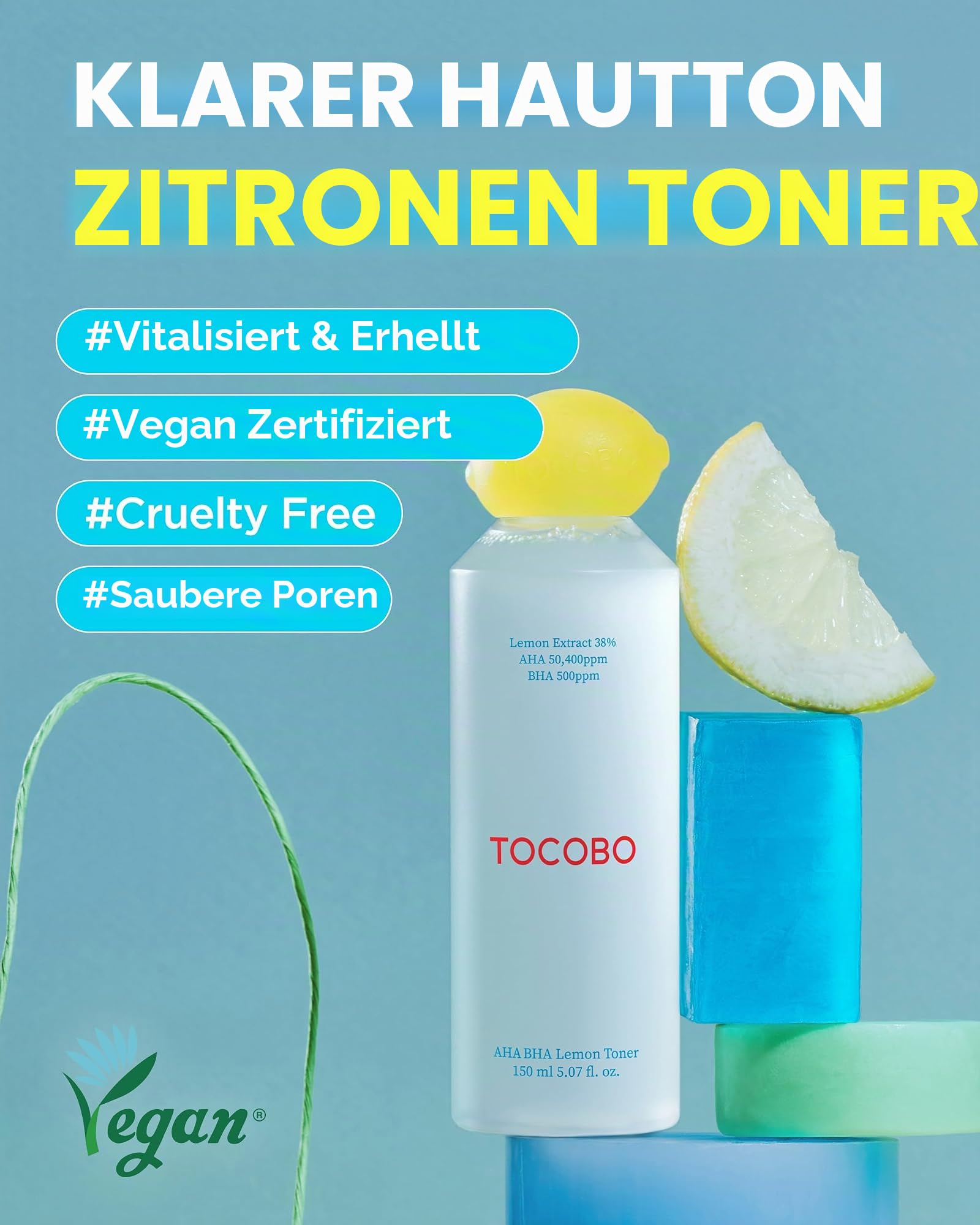 TOCOBO AHA BHA Lemon Toner Gesichtswasser 150 ml Peeling